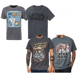 RE:COVERED X STAR WARS Herren T-Shirt Print mit Skywalker-Saga/R2D2 oder Das Imperium schlägt zurück-Print Baumwoll-Shirt Kurzarm-Shirt D