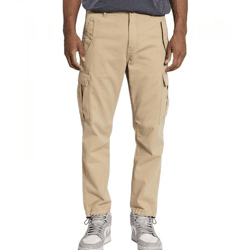 REDEFINED REBEL Jolan Herren Cargo-Hose im Utility-Look Anti Fit Baumwoll-Hose Ankle-Stil mit Tunnelzug am Beinende 226027 Beige