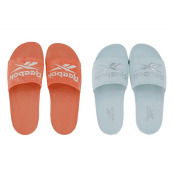 Reebok FULGERE and CLASSIC Summer Sandals and Flip-Flops with Logo Print in Pink or Light Blue