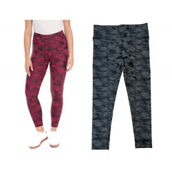 ROCKUPY Damen Leggings modische Fitness-Hose im Camouflage-Look Workout-Hose 393230 Lila oder Grün
