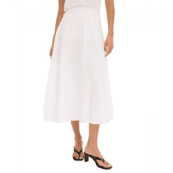 romantischer Damen Sommer-Rock weitschwingender Midi-Rock 925337 Weiß