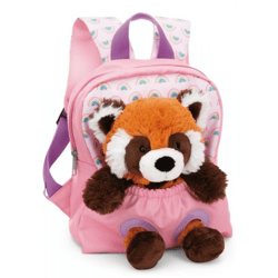 Rucksack mit Plüschtier 21x26cm Roter Panda 25cm