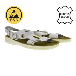 Rutschhemmende hsm Damen Arbeits-Sandalen ESD-geeignet Echtleder-Schuhe SRA-Schutzklasse Pantoletten Berufsschuhe Factory Second B-Ware Arz