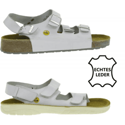 Rutschhemmende hsm Herren Arbeits-Sandalen ESD-geeignet Echtleder-Schuhe Schutzklasse SRC oder SRA Pantoletten Berufsschuhe Factory Second 