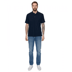 SANTINO Cws Herren schlichtes Polo-Shirt mit Baumwollanteil Kurzarm-Shirt Dunkelblau