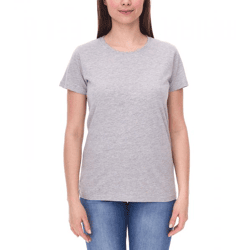 SANTINO Jaro Damen T-Shirt aus Bio-Baumwolle Kurzarm-Shirt Basic-Shirt meliert 160 gr/m2 Grau