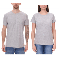 SANTINO Jaro T-Shirt aus Bio-Baumwolle Kurzarm-Shirt Basic-Shirt meliert 160 gr/m2 Grau