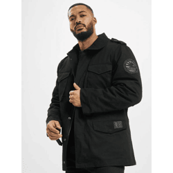 schlichte Dangerous DNGRS Herren Jacke Reißverschluss Taschen mit Baumwolle Schwarz