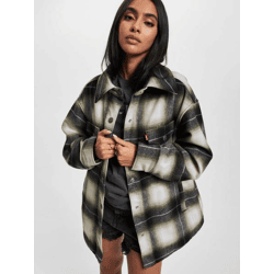 schlichte LEVI´S Damen Jacke Oversize Schwarz/Grün/Weiß