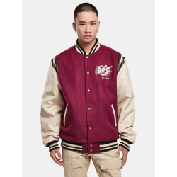 schlichte Sean John Herren Jacke Bordeaux-Rot/Beige