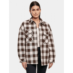 schlichte Urban Classics Damen Jacke Taschen 125 g/m² mit Baumwolle Braun/Creme-Weiß