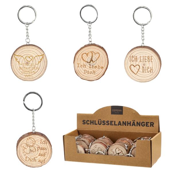 Schl&uuml;sselanh&auml;nger Holzscheibe 4/s