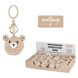 Schlüsselanhänger Positive Bear, Häkelbär, ca. 5cmD