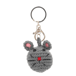 Schlüsselanhänger Positive Mouse, Häkelmaus, ca. 5cmD