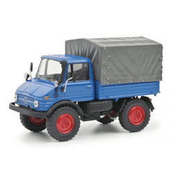 Schuco 450314900 - Unimog 406 mit Plane, 1:43   - Modellauto
