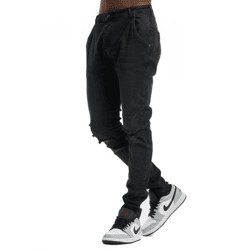 Sik Silk Distressed Denims Slim Fit Schmal geschnittene Jeans schwarz