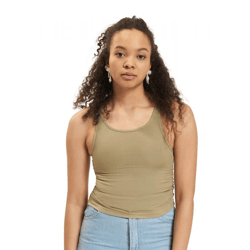 Sixth June Crop Top mit Seitennaht und Raffung, khaki