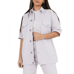 Sixth June Damen Denim-Jacke Herbst-Jacke Baumwoll-Jacke W33796EJA Violett