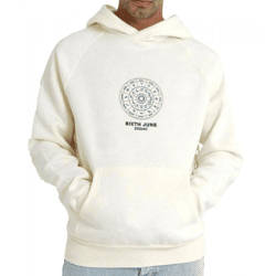 Sixth June Oversized Zodiac Signs Herren Kapuzen-Pullover Sweat-Hoodie mit Sternzeichen Print 22629 Hellbeige