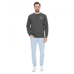 SKY REBEL Herren Rundhals-Pullover Baumwoll-Sweater im Antik-Look H10068C21372A 12400 Grün