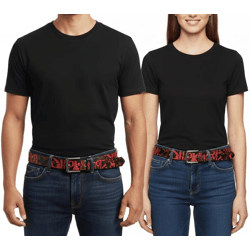 Slipknot Gürtel der Metal-Band für Damen oder Herren Einheitsgröße 95cm verstellbarer Freizeit-Gürtel BT105771SLP Schwarz/Rot