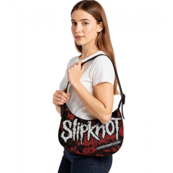 Slipknot Metal-Band Vintage-Tasche Umhänge-Tasche stylische Einkaufstasche Fan-Artikel LB111185SLPO Schwarz/Rot/Weiß