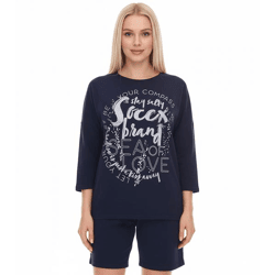 SOCCX by Carina Damen Oversized Sweatshirt mit Rundhals-Ausschnitt Alltags-Pulli SCU-2100-3772 Blau
