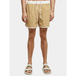 sommerliche URBAN CLASSICS Herren Shorts 116 g/m² Beige/Weiß