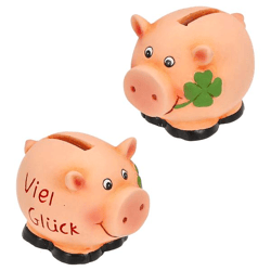 Spardose Sparschwein, Viel Glück, ca.9x7cm