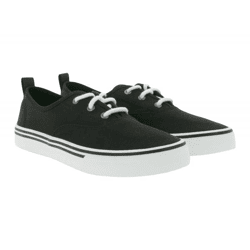 SPERRY Crest CVO Canvas Damen Freizeit-Sneaker mit Memory-Foam Sohle Alltags-Schuhe Schnür-Schuhe STS85872 Schwarz/Weiß