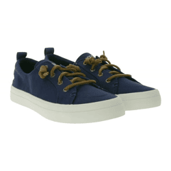 SPERRY Crest Vibe Canvas Damen Freizeit-Sneaker Alltags-Schuhe Schlupf-Schuhe STS81904 Dunkelblau/Braun