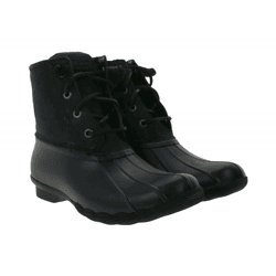 SPERRY Saltwater Damen Boots wasserdichte Stiefelette mit Echtleder und Wave-Siping-Technologie STS88108 Schwarz