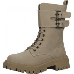 Sportliche BULLBOXER Stiefelette Schnürschuhe für Damen 173502F6S BONE Beige