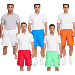 OCEAN FABRICS Men's Athletic Shorts—Sustainable Sports Shorts Tahi Match OUT-M-1032-OTW in White, Red, Blue, Orange