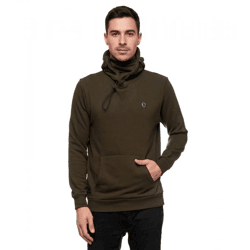 Men's Athletic Hoodie with a Cool Hood Sweater Hooded Sweatshirt 19140 Khaki