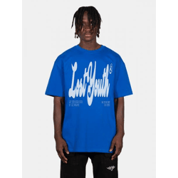 sportliches Lost Youth Herren T-Shirt Oversize 240 g/m² mit Baumwolle Blau