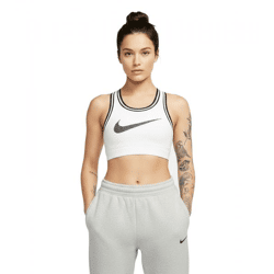 sportliches NIKE Jersey Bra Damen Sport-Bralette mit Dry-Fit Technologie Bustier BH FV6275-100 Weiß/Schwarz