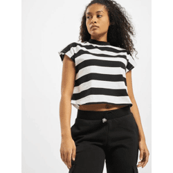 sportliches Urban Classics Damen T-Shirt 180 g/m² mit Baumwolle Schwarz/Weiß