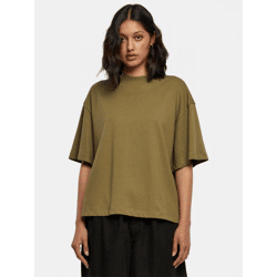 sportliches Urban Classics Damen T-Shirt Oversize 240 g/m² mit Baumwolle Oliv-Grün