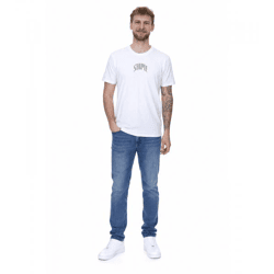 STAPLE Montrose Herren Baumwoll-Shirt mit großem Vogel-Rückenprint T-Shirt Rundhals-Shirt 2209C6996 Weiß