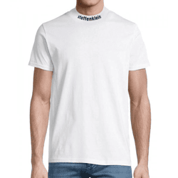 steffen klein Herren T-Shirt Baumwoll-Shirt mit Logo-Schriftzug am Hals Rundhals-Shirt 906261 Weiß