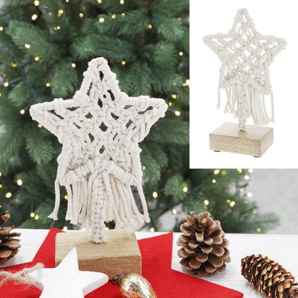 Star on foot, macramé, small, approx. 22cmH