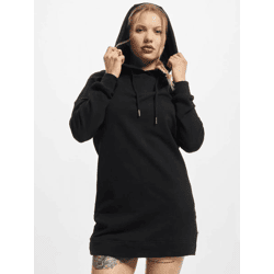 stilvolles Urban Classics Damen Kleid große Kapuze Kordelzug 305 g/m² mit Baumwolle Schwarz