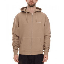 STONES Herren Oversized-Jacke moderner Baumwoll-Jacke 400gsm mit Kapuze mit Logo-Stickerei Hellbraun