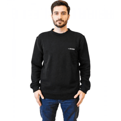 STONES Herren Sweatshirt mit Logo-Stickerei Basic-Pullover moderner Baumwoll-Sweater 400gsm Langarm-Shirt Schwarz