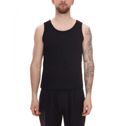 STONES Herren Tank Top Baumwoll-Shirt Basic-Top Rundhals-Top Achsel-Shirt Unterhemd Schwarz