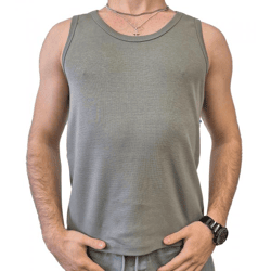 STONES Herren Tank Top Baumwoll-Shirt Rundhals-Top Achsel-Shirt Unterhemd Oliv-Grün
