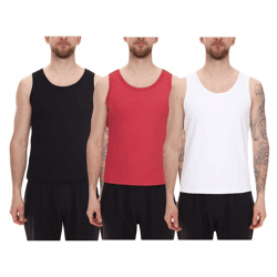 STONES Herren Tank Top modernes Muskel-Shirt aus Baumwolle Rundhals-Top Unterhemd Weiß, Schwarz oder Rot