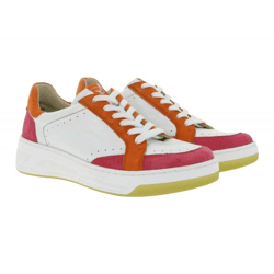 Stylische CAPRICE Damen Sneaker mit hochwertigem Leder - CAP Climo FB für optimalen Tragekomfort 9-23714-44 197 Weiß/Bunt 