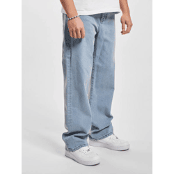 stylische DEF Herren Jeans Reißverschluss Taschen mit Baumwolle Blau